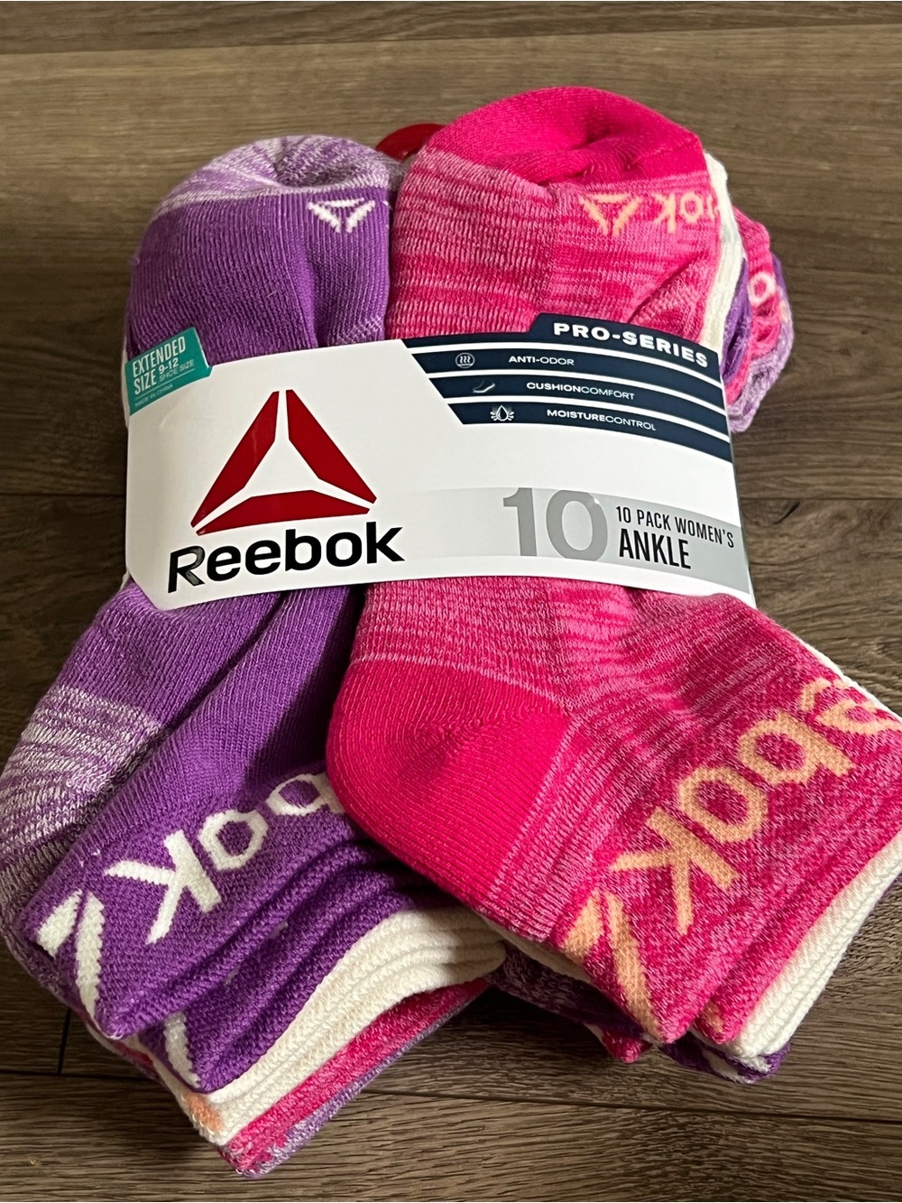 Reebok Pro Series 10 Pairs Ankle Socks Size 9-12 New